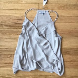 Grey ruffle tank top